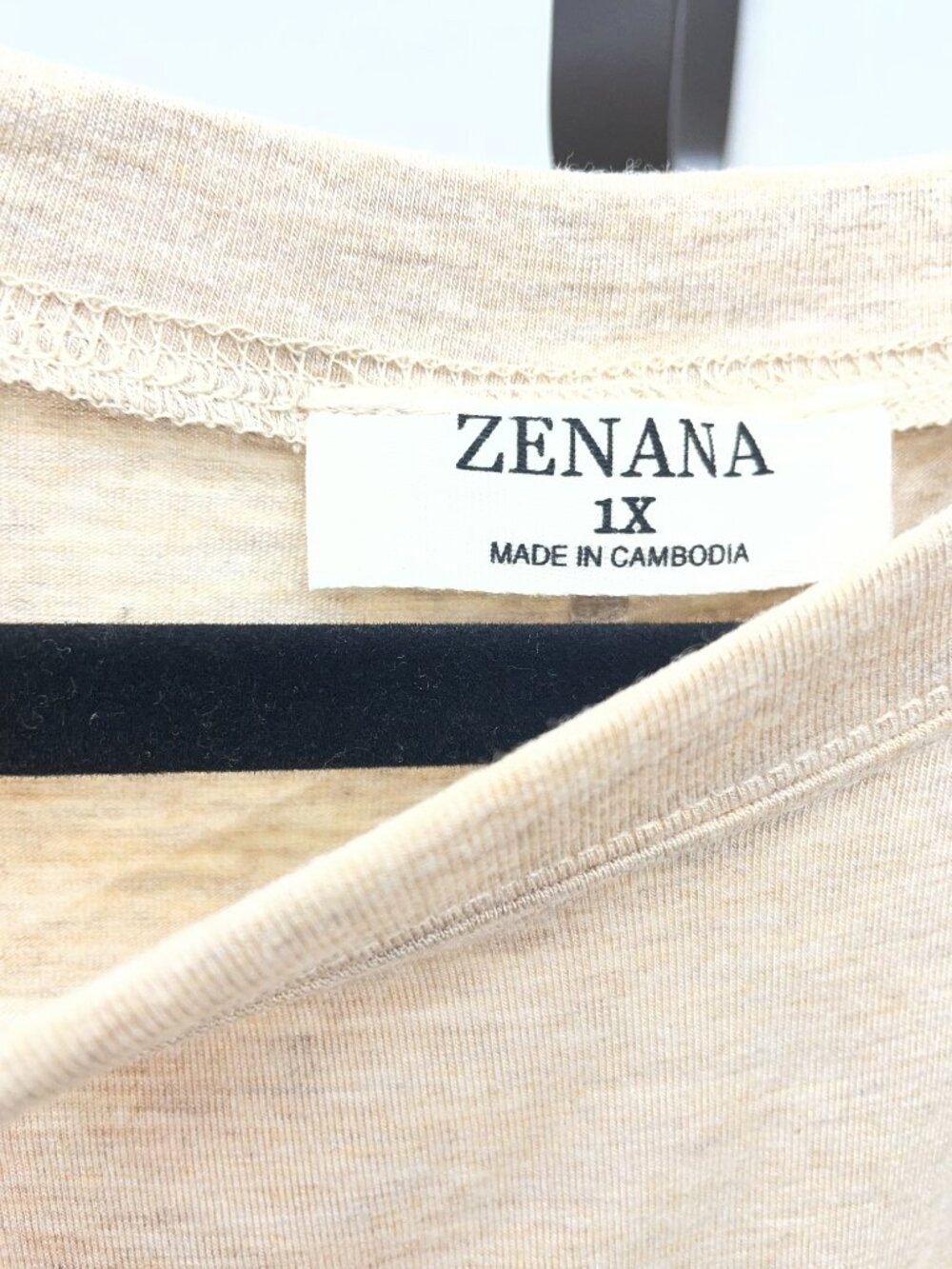 Women's Plus Tank Top Zenana Hi Low Rayon Light Cream Ash Mocha !X - Picture 4 of 5